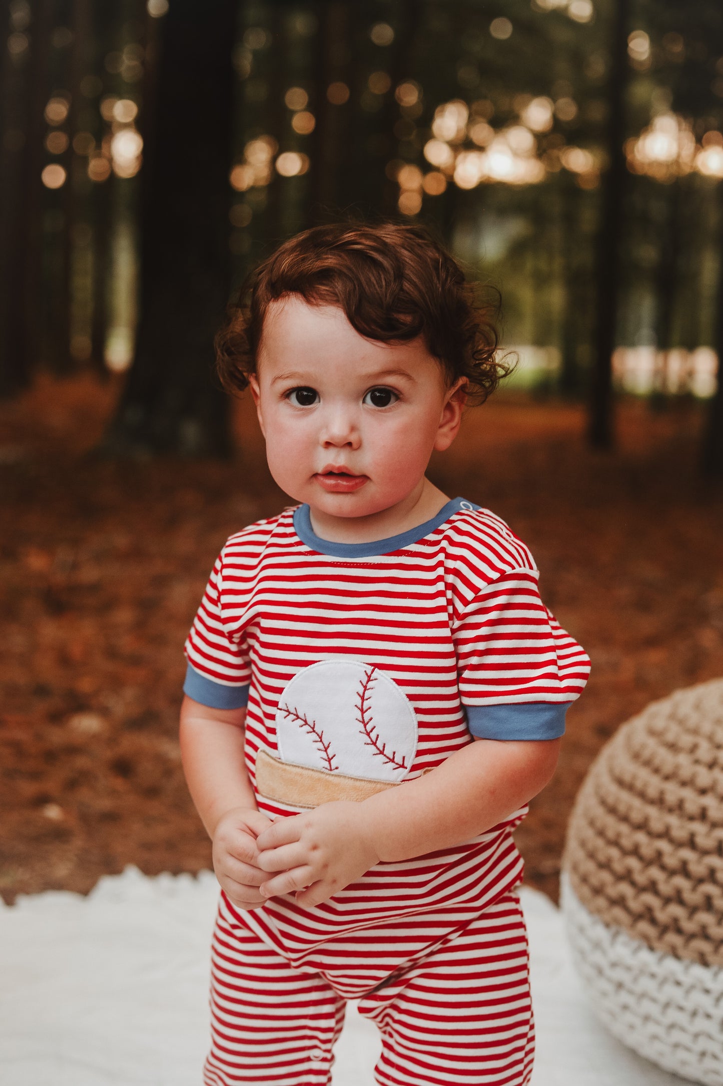 Baseball Applique Boys Romper