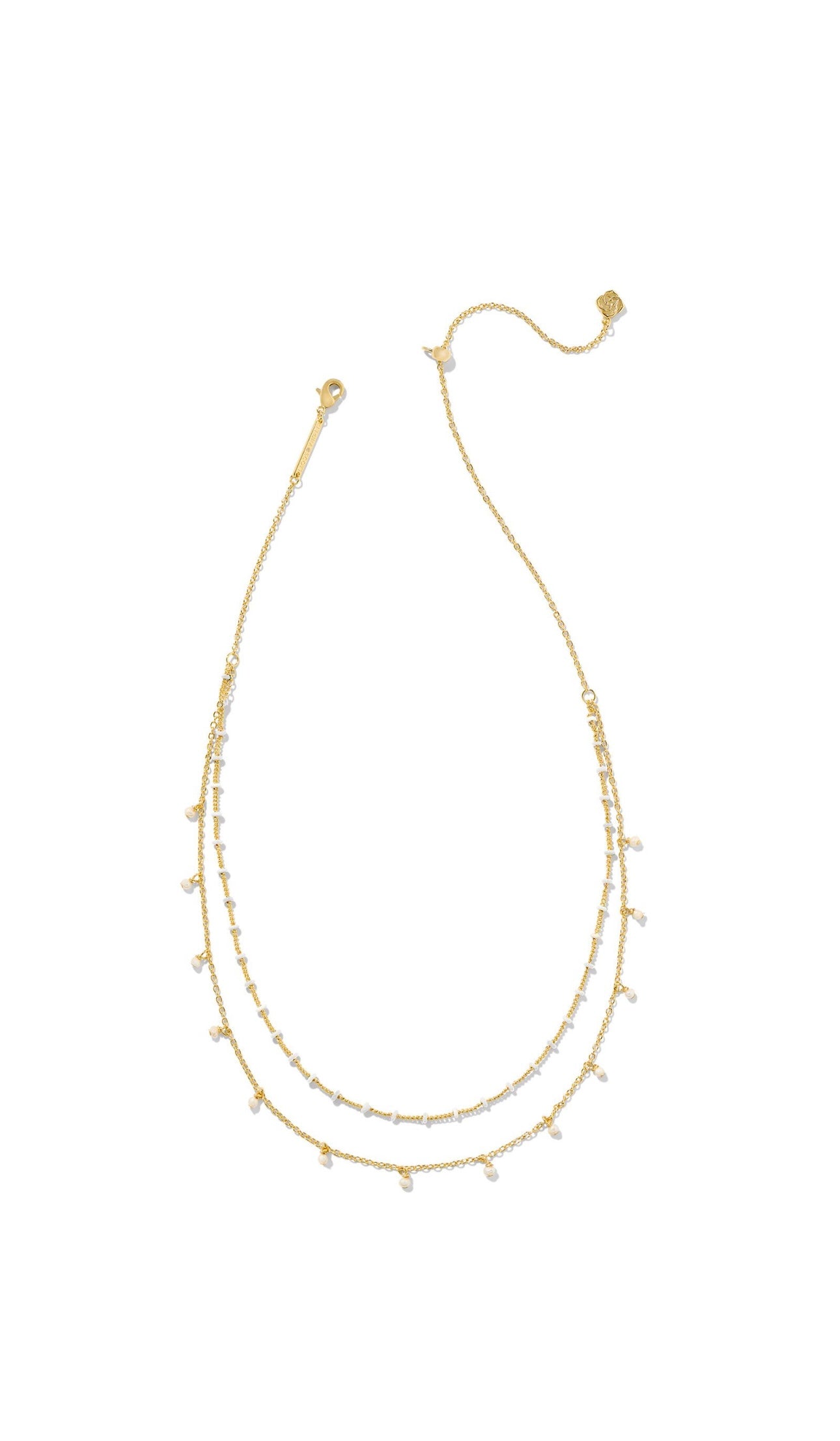 Eve Multiple Strand Necklace - Gold White Mix