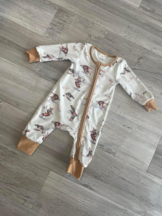 Boy Duck Zipper Romper