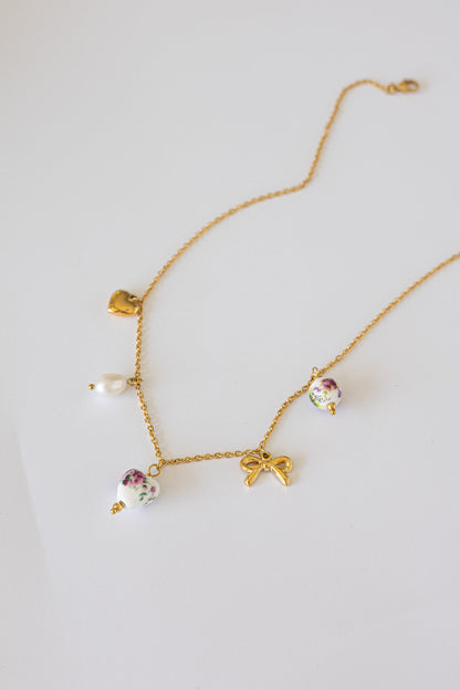 Bella Charm Necklace in Rose