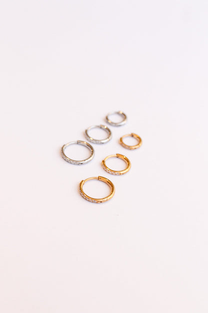 Micro Crystal Huggie Hoop
