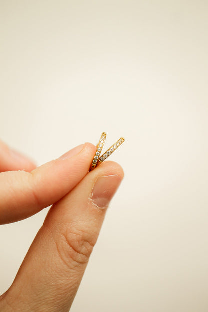 Micro Crystal Huggie Hoop