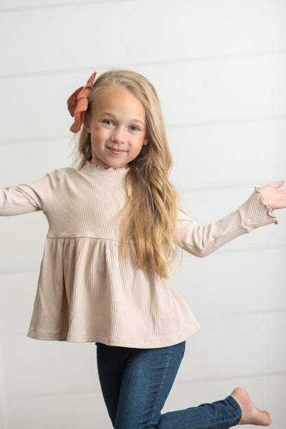 Beige Ribbed Shirt