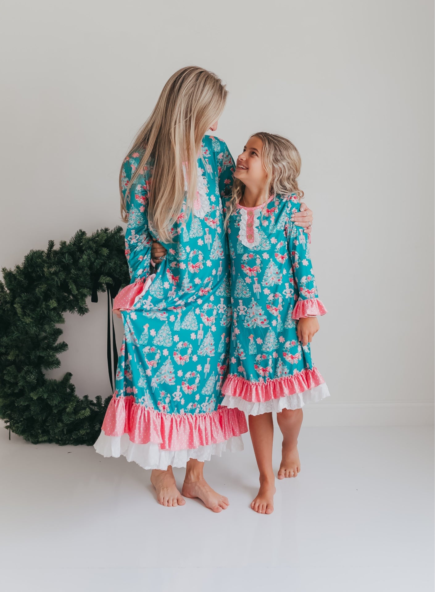 Pink Teal Nutcracker Lounge Gown