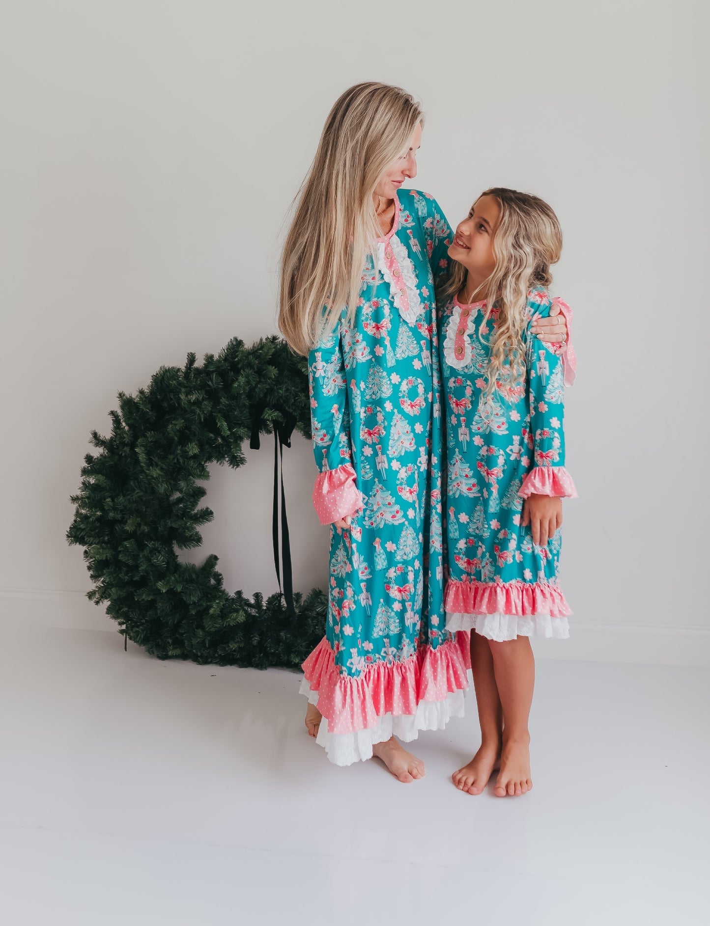 Pink Teal Nutcracker Lounge Gown