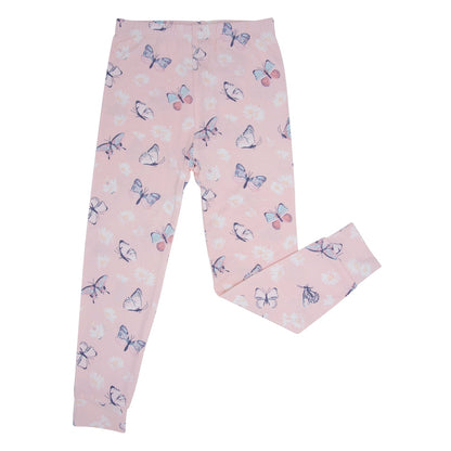 Pink Butterfly Daisy Bamboo Big Kid Pajama Set