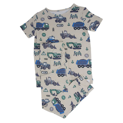 Trucks Diggers Construction Big Kid Pajama S/S