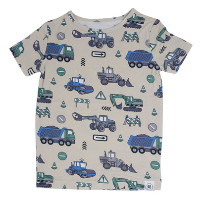 Trucks Diggers Construction Big Kid Pajama S/S