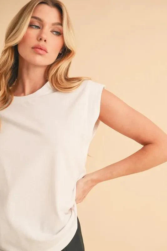 Aemi+Co Solid Color Round Neck Tank