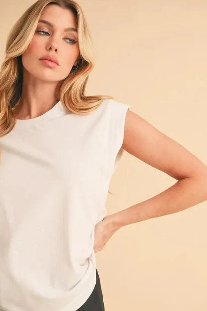 Aemi+Co Solid Color Round Neck Tank