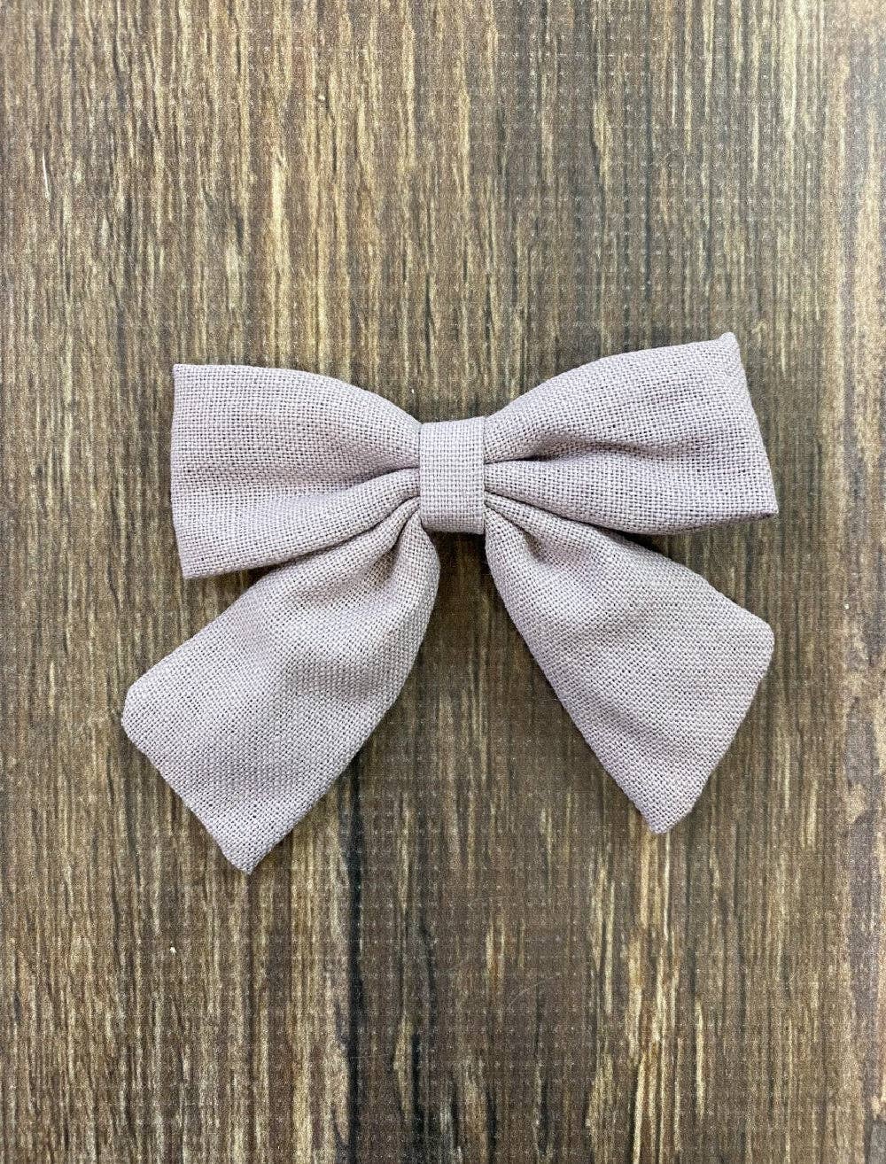 Linen Fabric Hair Bows