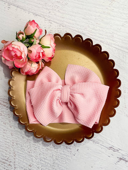 Double Bow Textured Solid Headband