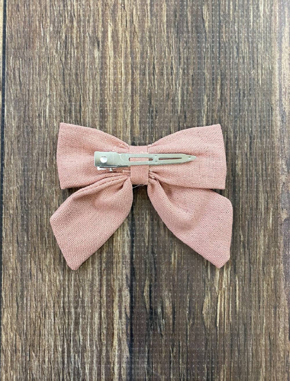 Linen Fabric Hair Bows