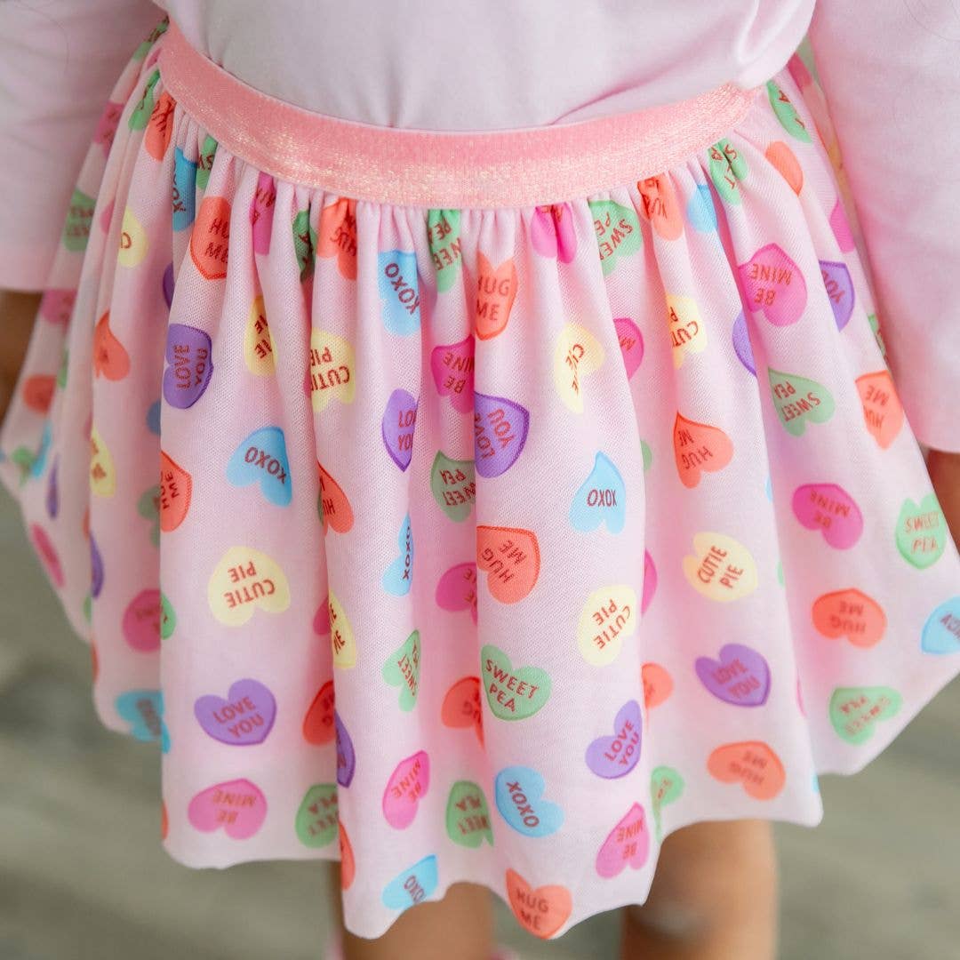 Candy Hearts Valentine's Day Tutu - Kids Dress Up Skirt