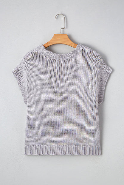 Sara Bowknot Applique Cap Sleeve Sweater