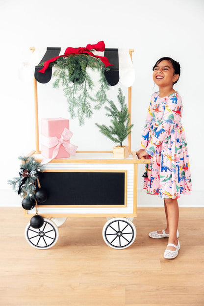 Jingle Saurus L/S Pocket Twirl Dress