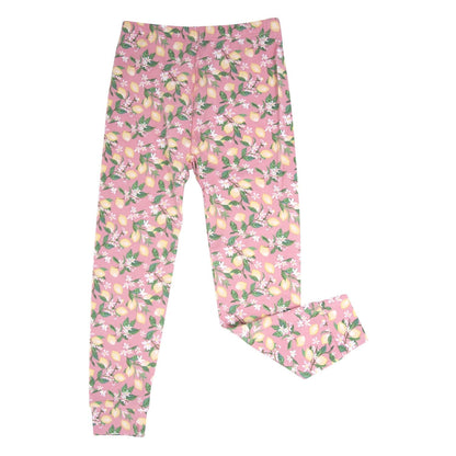 Pink Lemon Floral Print Big Kid Pajama Set
