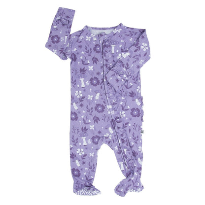 Mushroom Floral Ruffle Footie