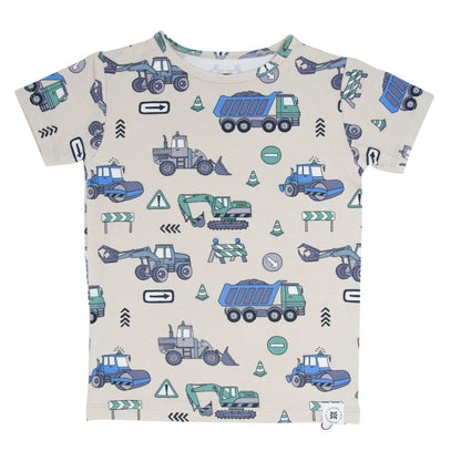 Trucks Diggers Construction  Summer Pajama Set