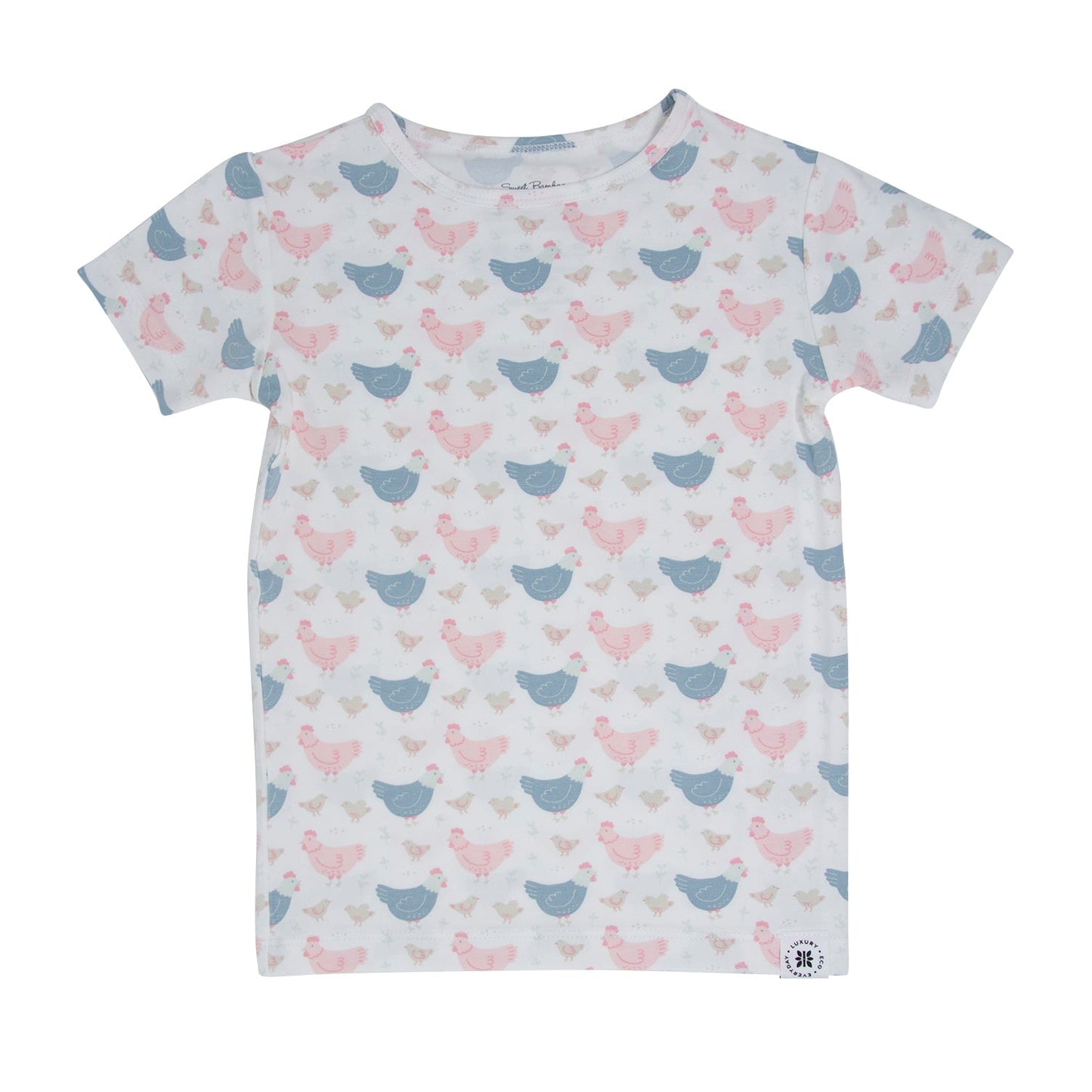 Pink Farm Hens Bamboo Summer Pajama Set