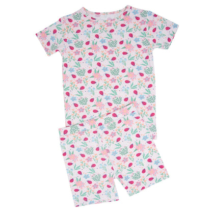 Ladybug Flower Garden Summer Pajama Set