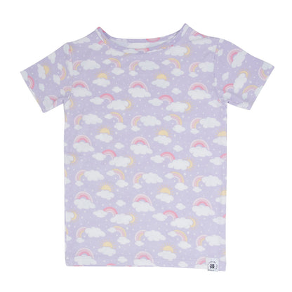 Lavender Rainbows and Clouds Summer Pajama Set