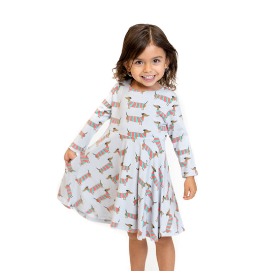 Holiday Hounds Swirly Girl Dress