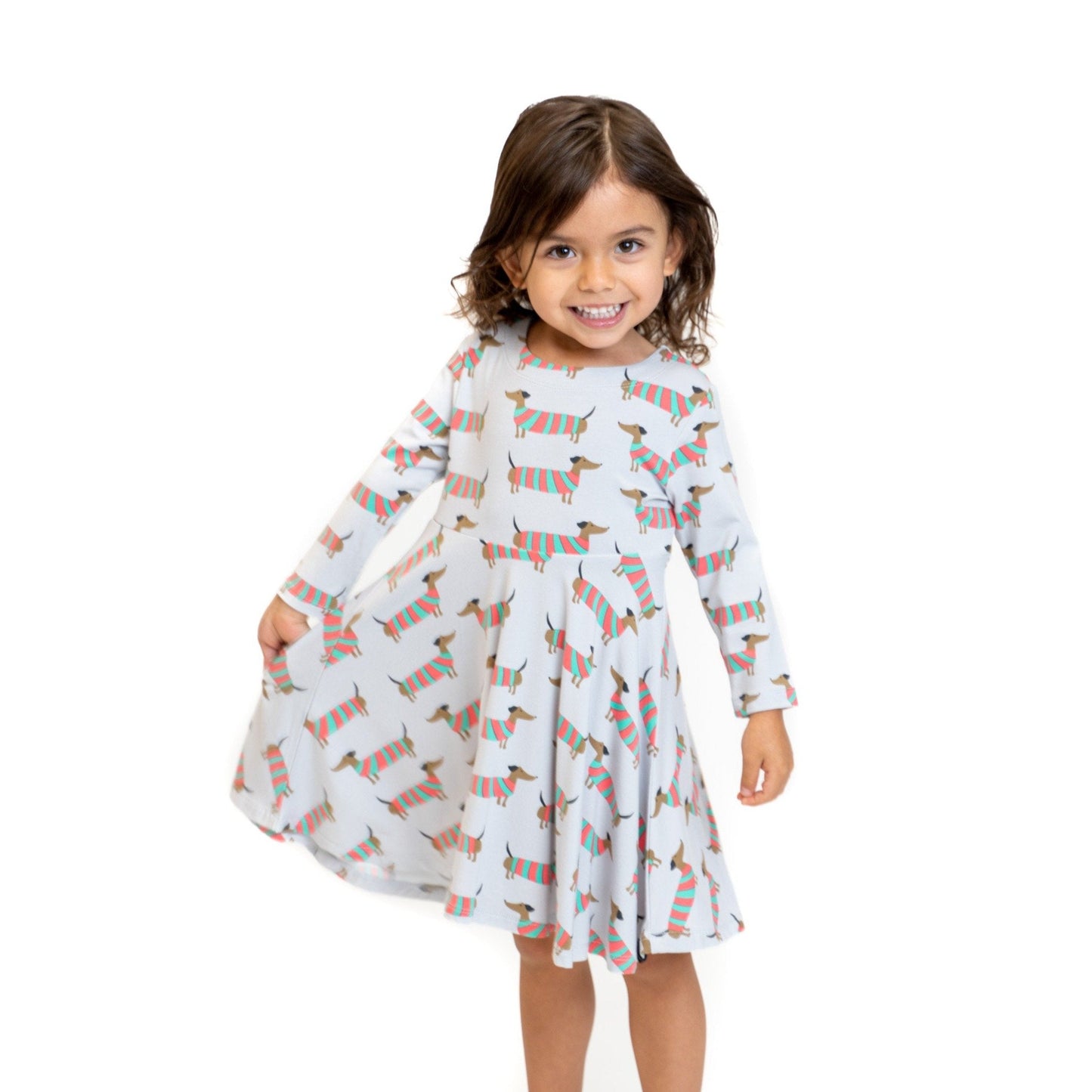Holiday Hounds Swirly Girl Dress