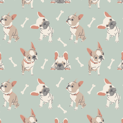 Mint Frenchie Puppy Tank Romper