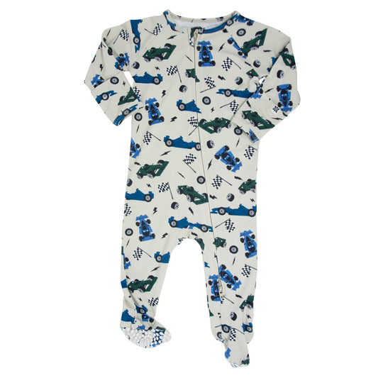 Green Blue Nasar Zipper Footie