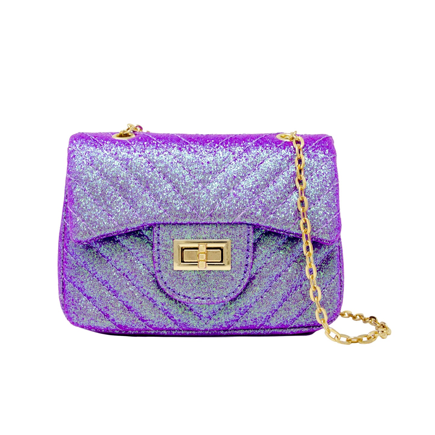 Classic Glitter Wave Handbag Purple