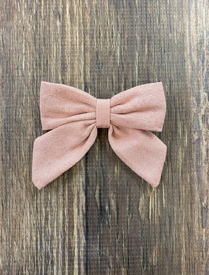 Linen Fabric Hair Bows